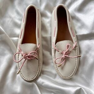 TOD’s Elegant White and Pink Women's Loafers